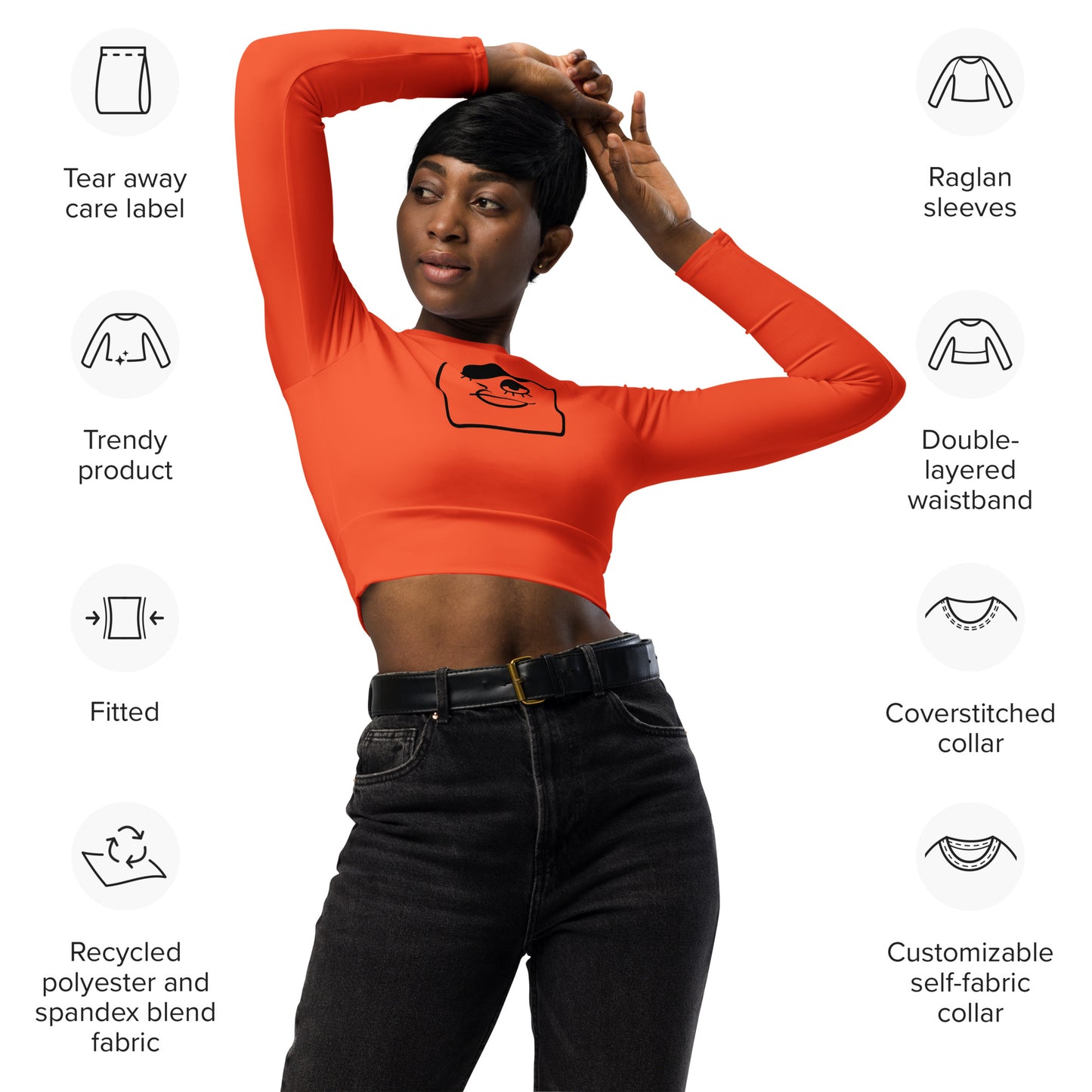 SUPA Recycled long-sleeve crop top