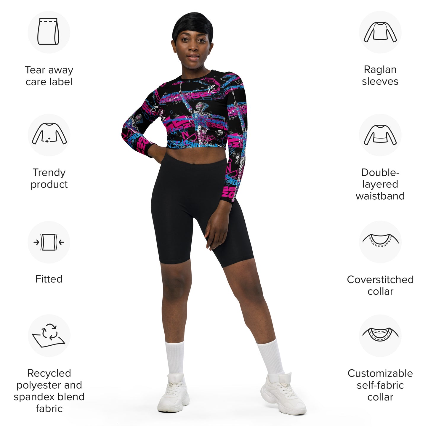 SUPA gymnastics Recycled long-sleeve crop top
