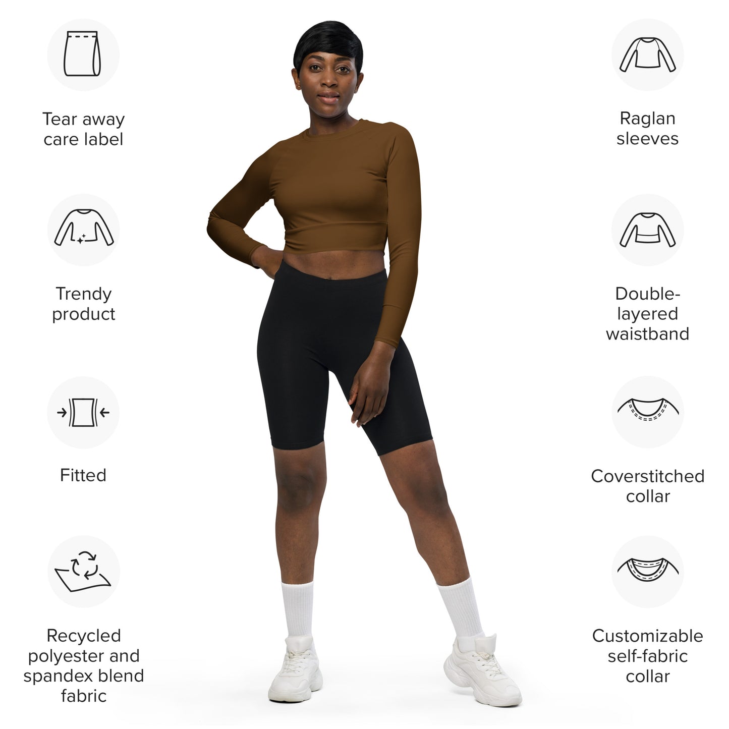 VOYEA Recycled long-sleeve crop top