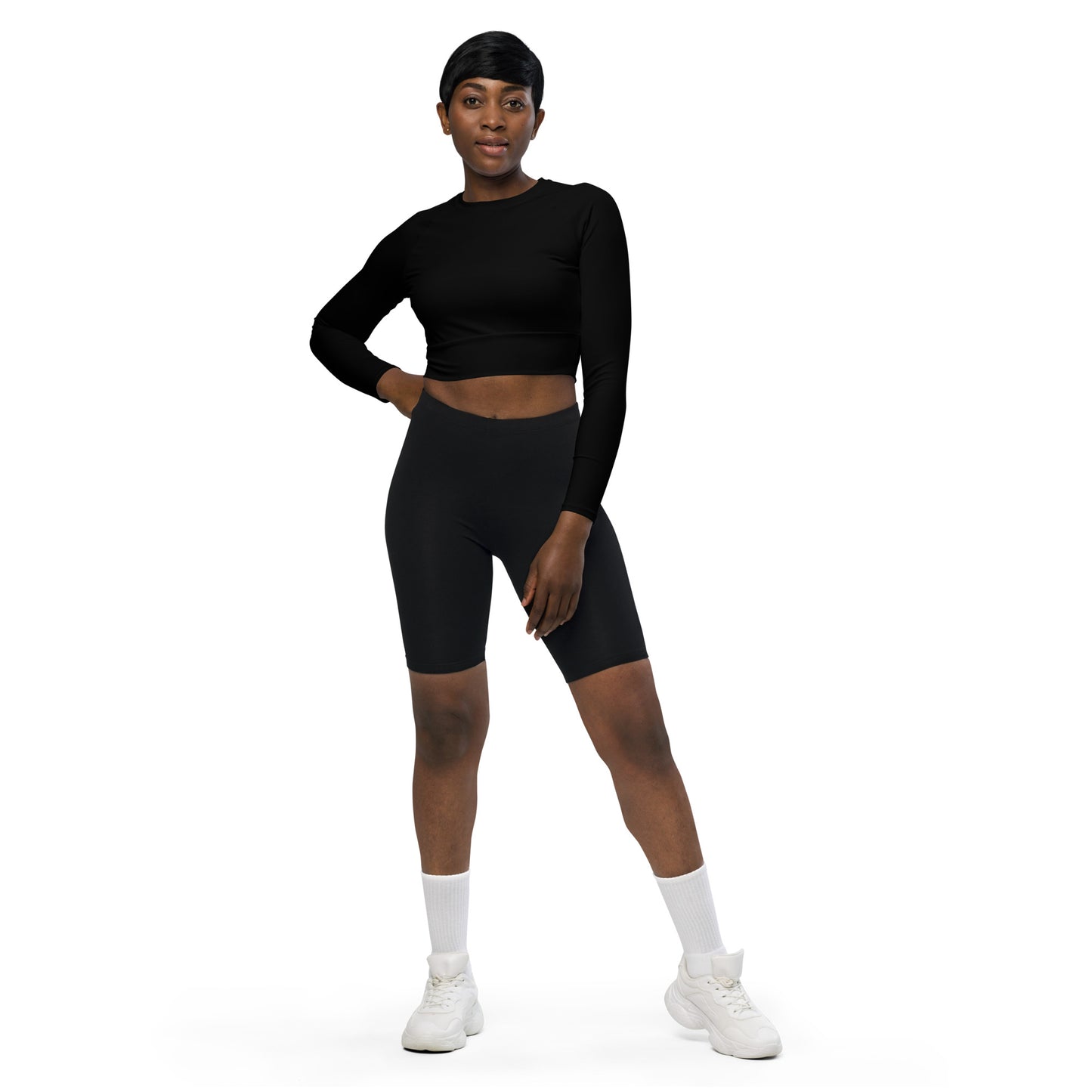 Voyea  Recycled long-sleeve crop top