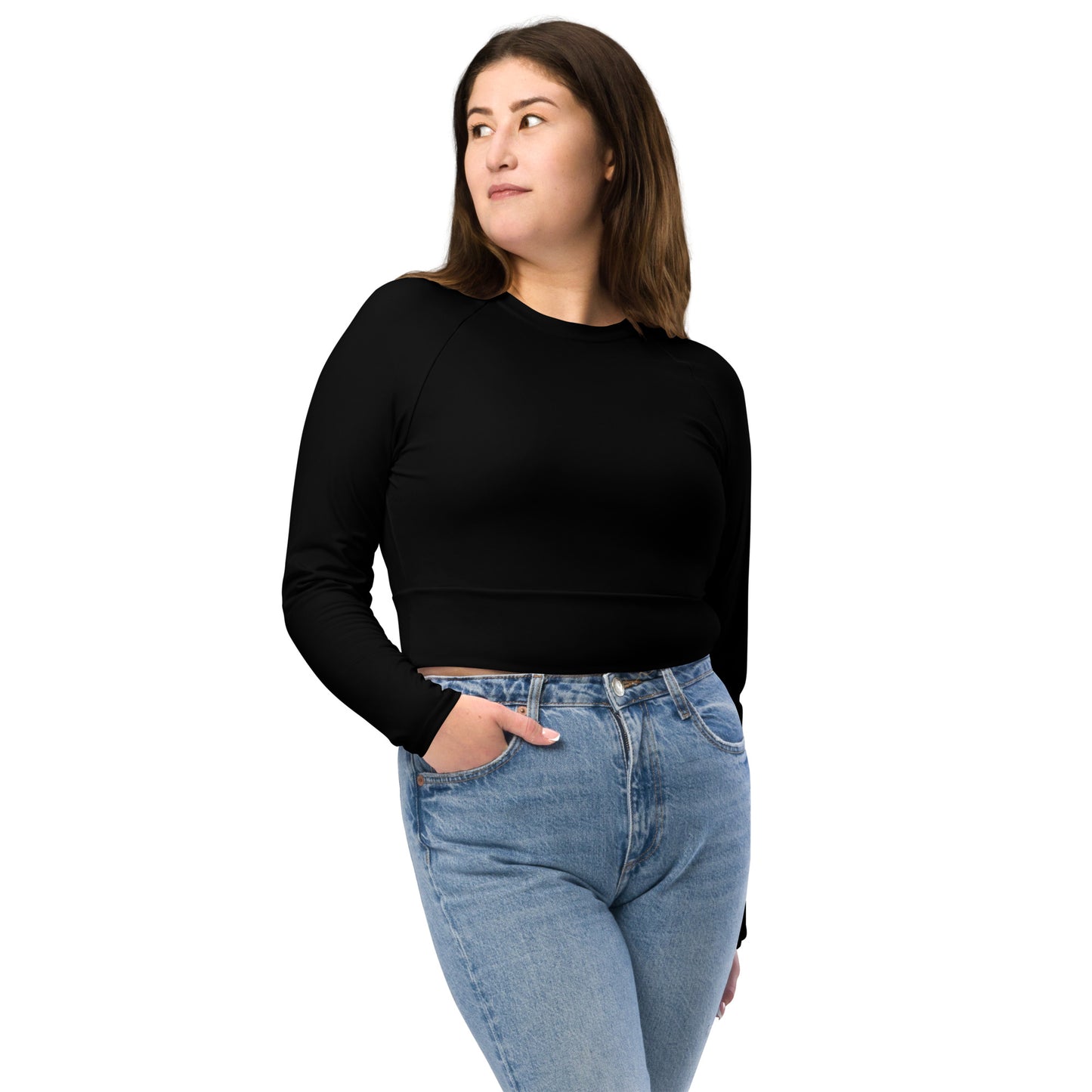 Voyea  Recycled long-sleeve crop top