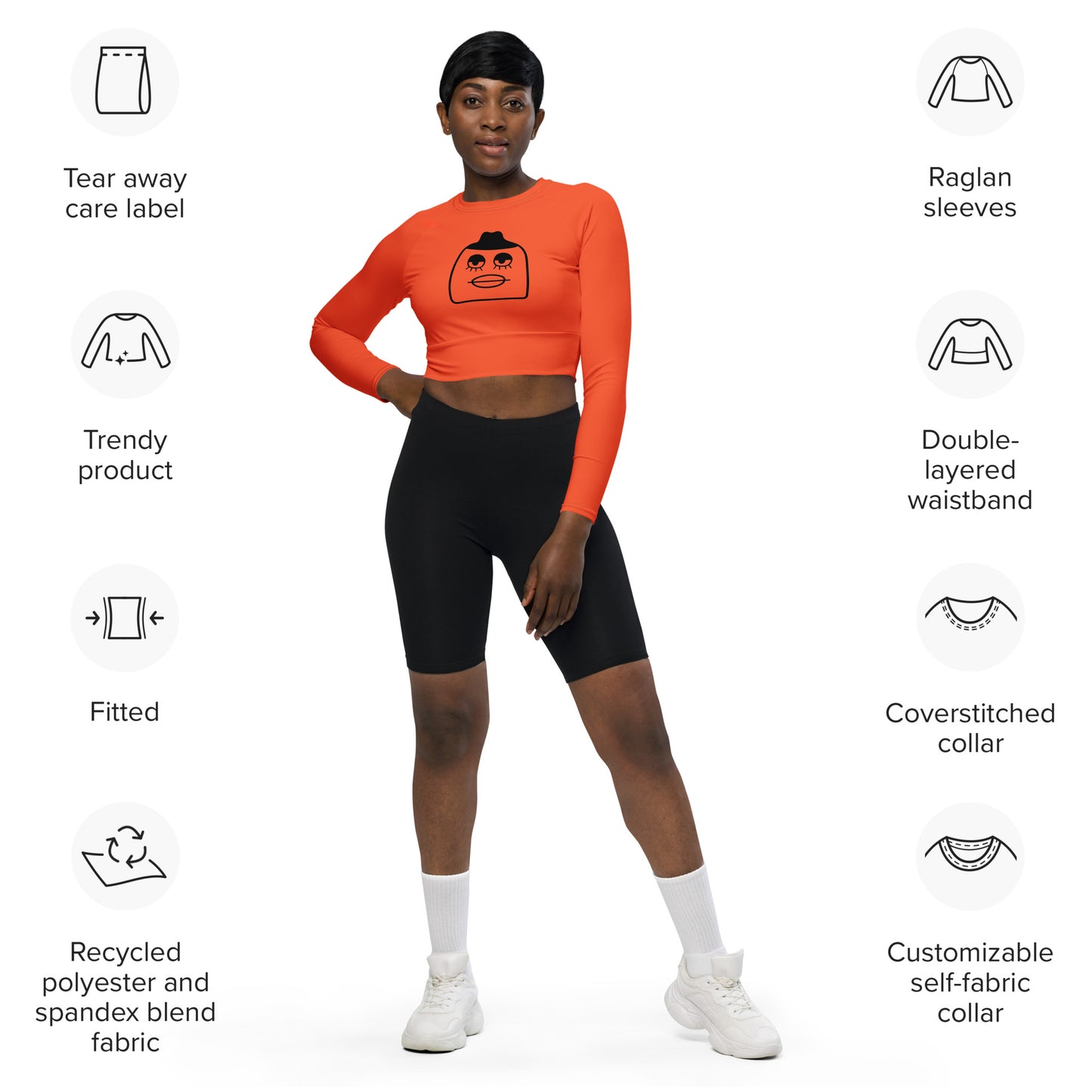 SUPA Recycled long-sleeve crop top