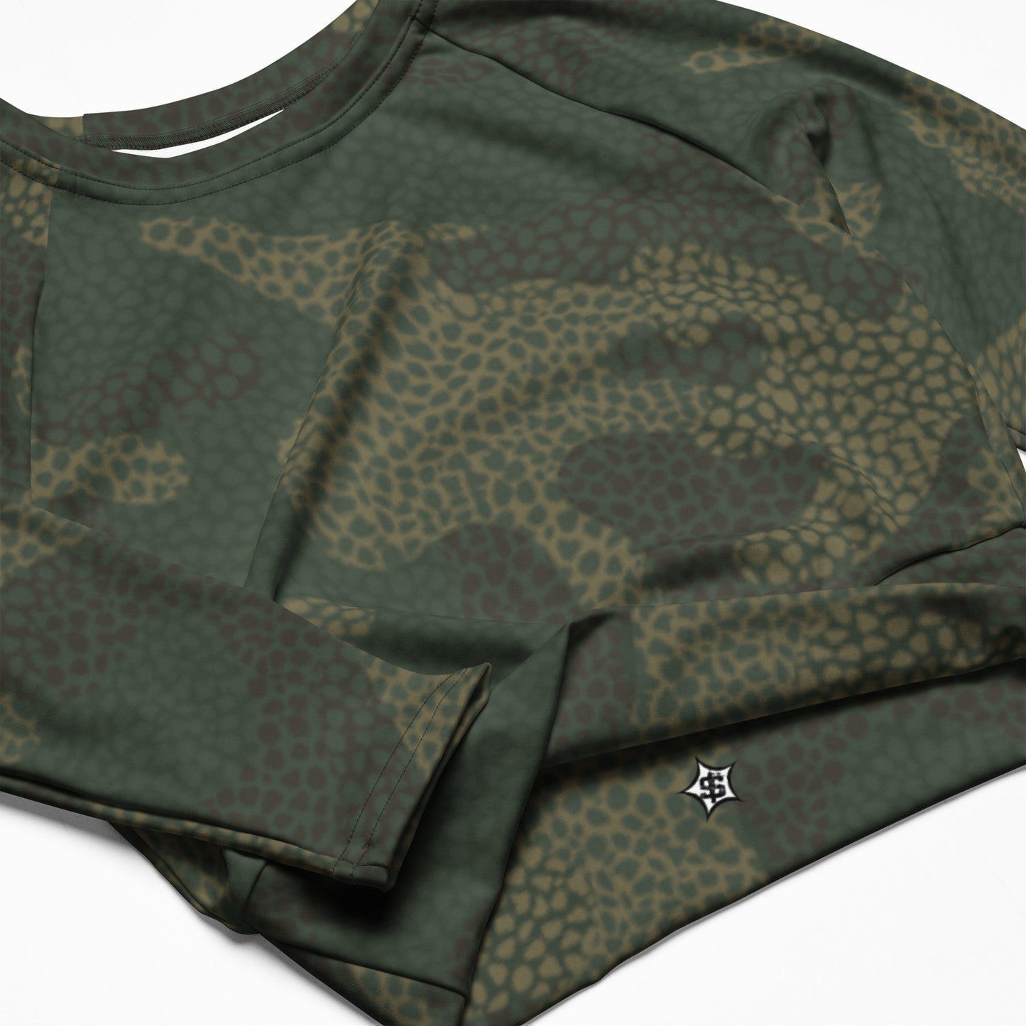 SUPA CAMOUFLAGE Recycled long-sleeve crop top