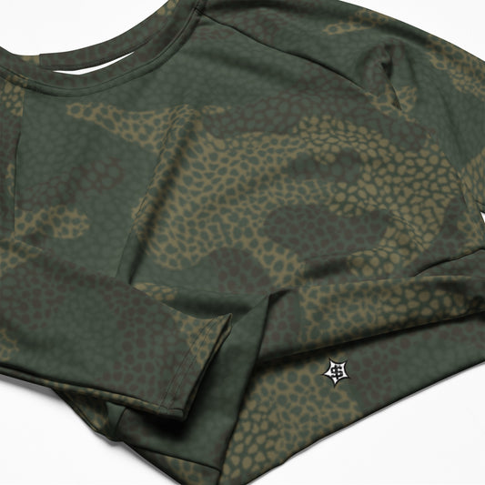 SUPA CAMOUFLAGE Recycled long-sleeve crop top
