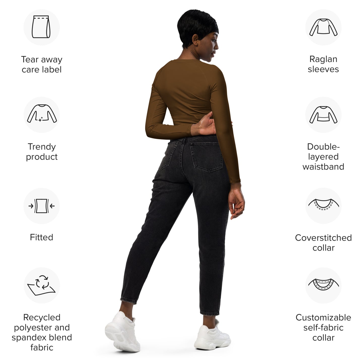 VOYEA Recycled long-sleeve crop top