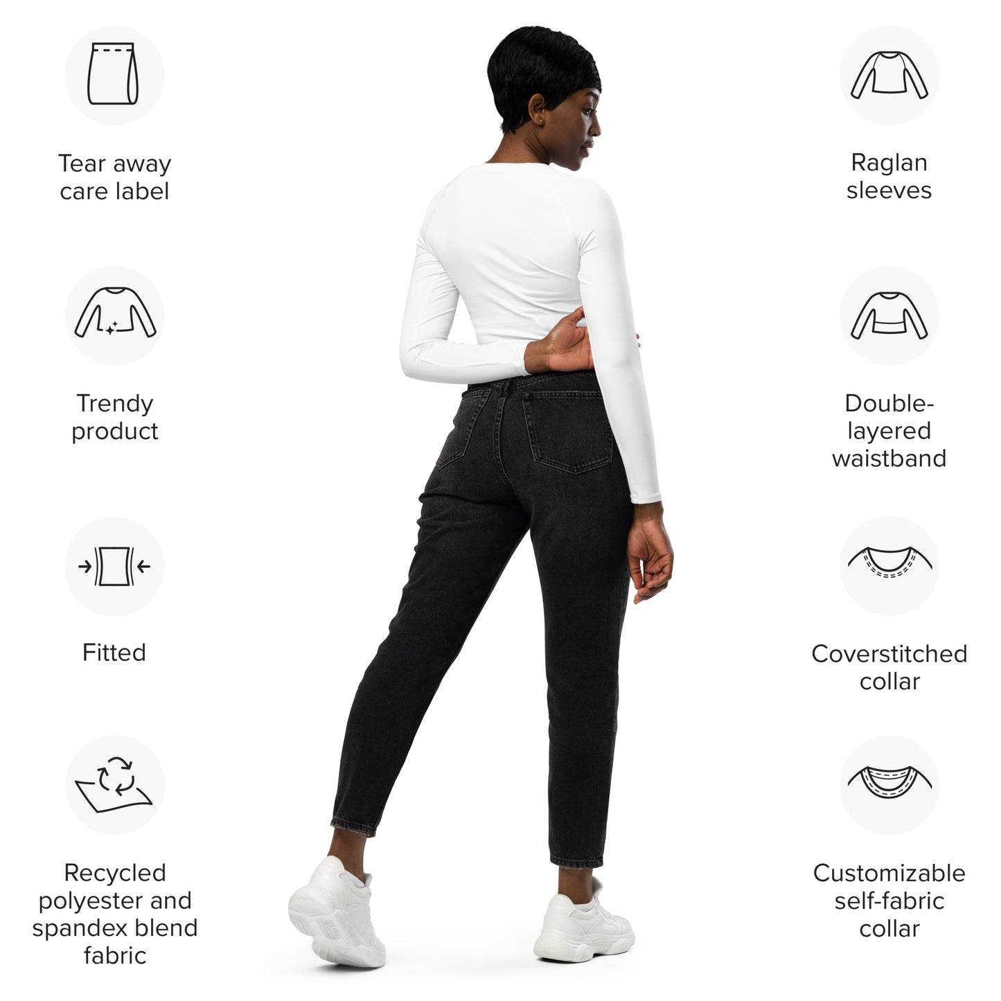 Voyea Recycled long-sleeve crop top