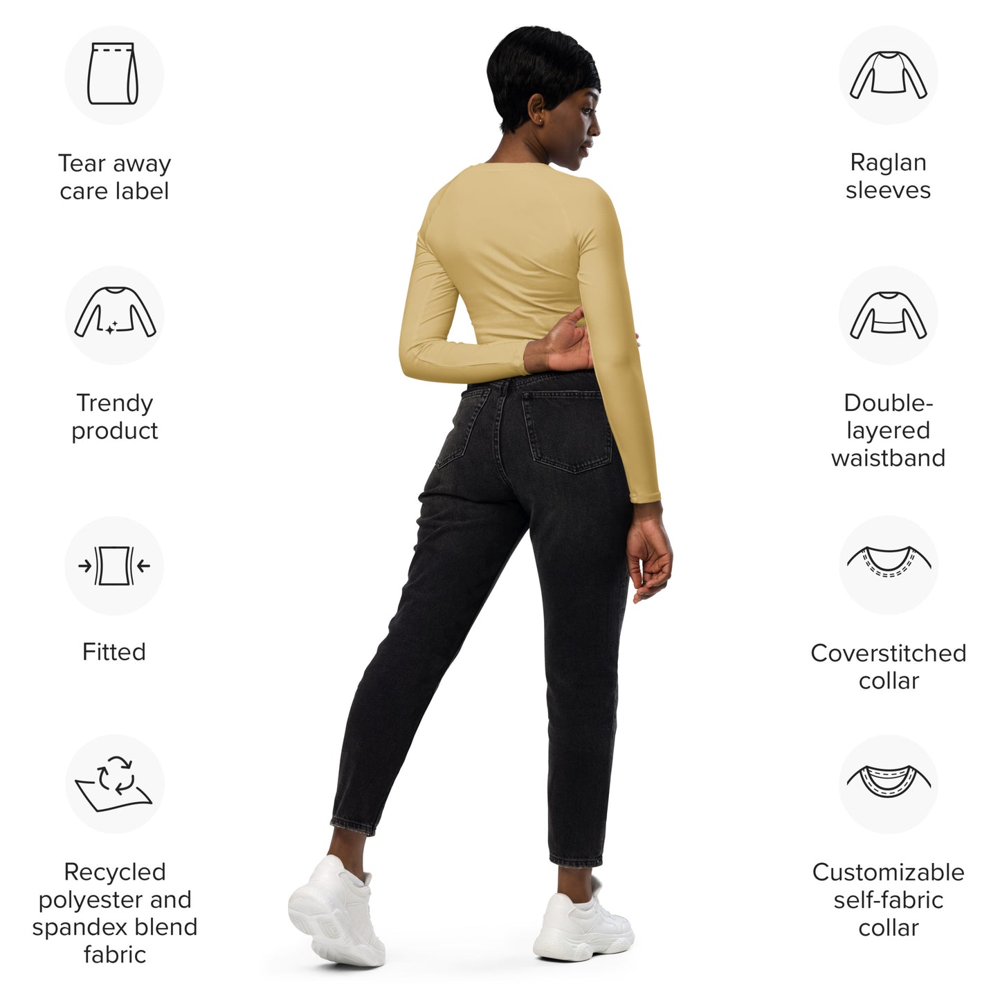 Voyea Recycled long-sleeve crop top
