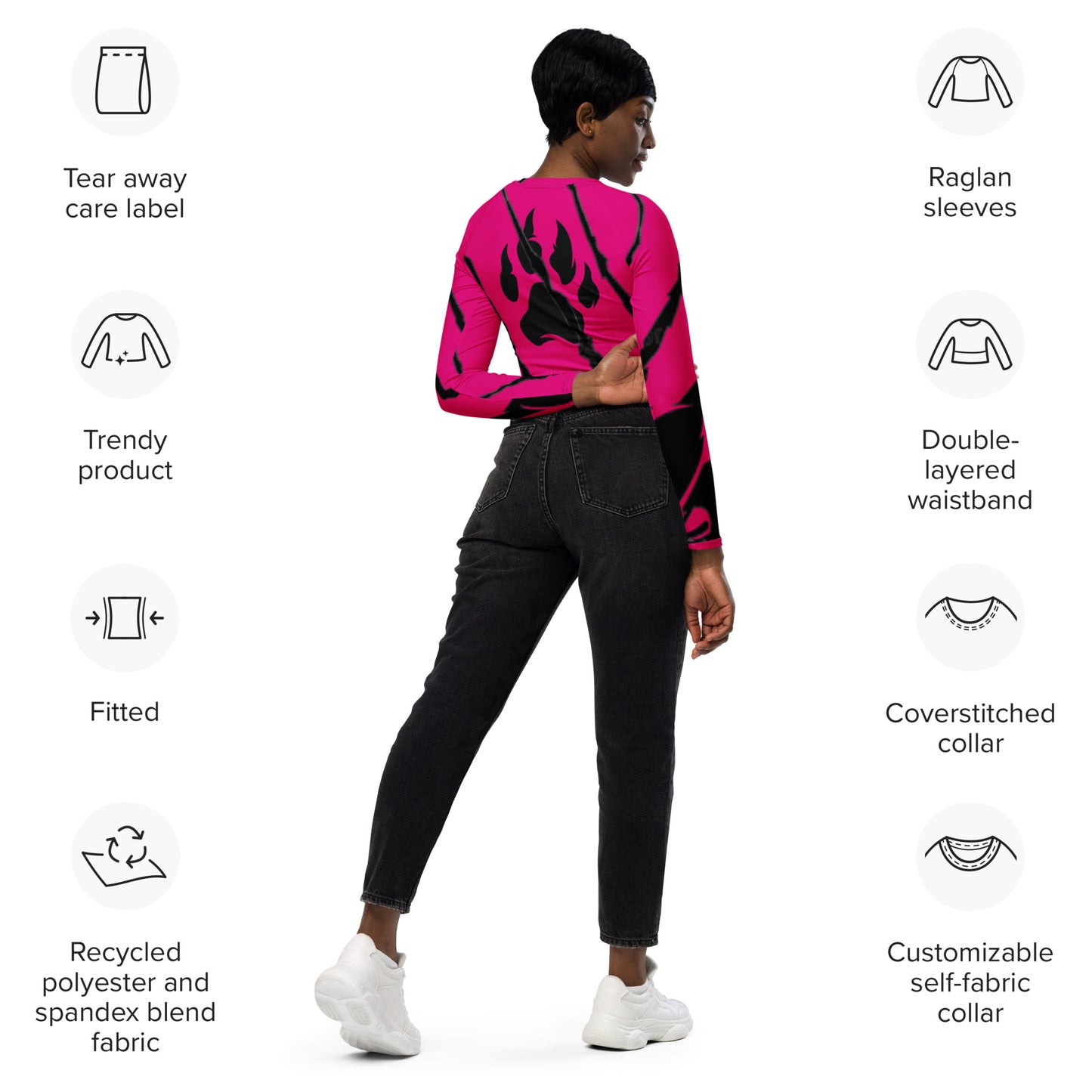 supa Recycled long-sleeve crop top