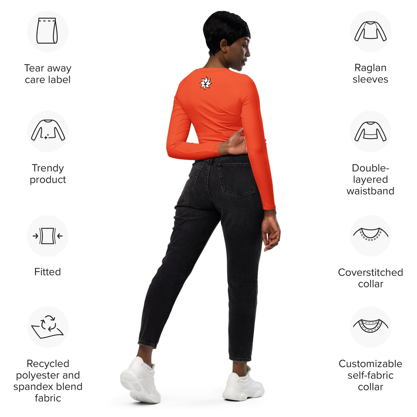 SUPA Recycled long-sleeve crop top