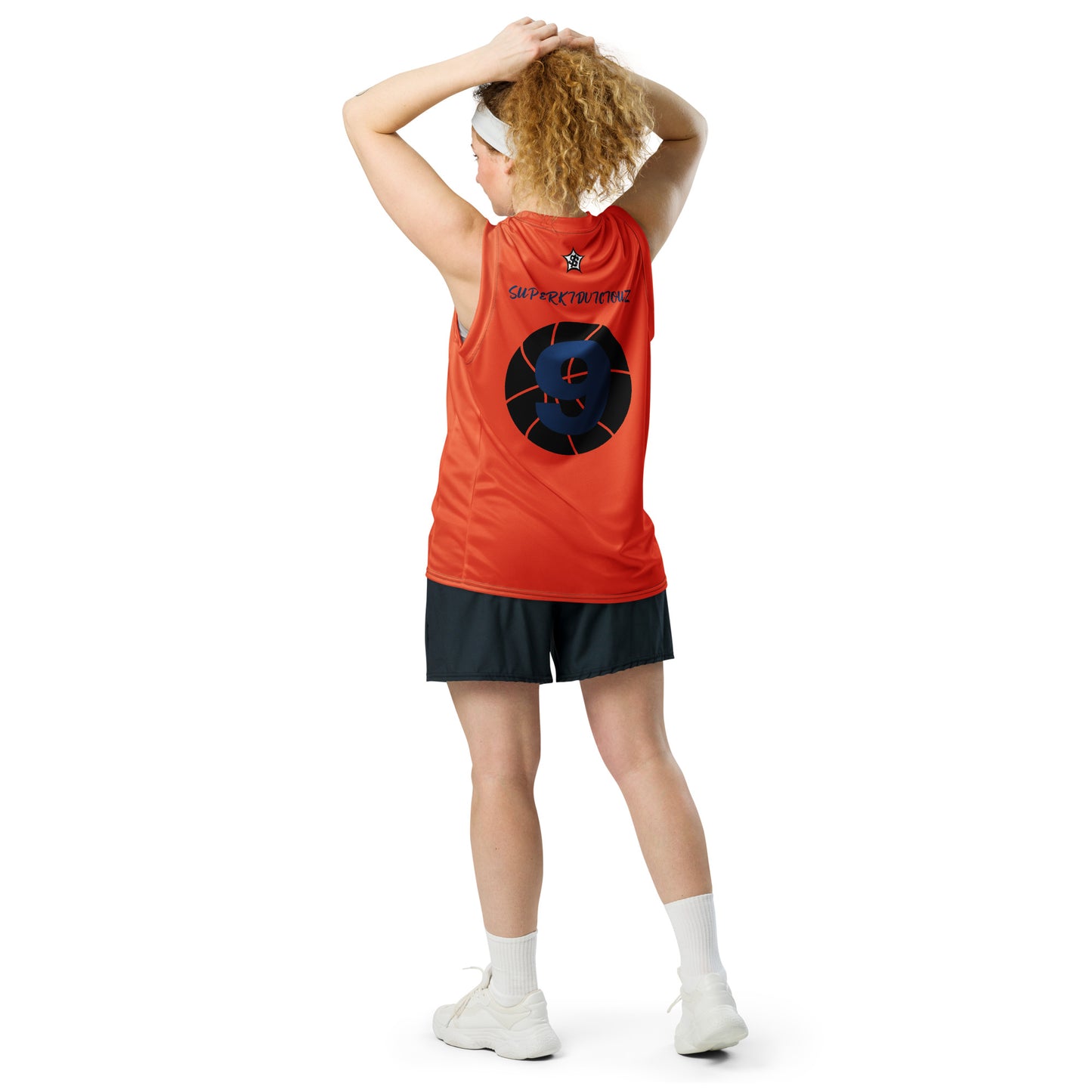 SUPA ORANGE Recycled unisex basketball jersey