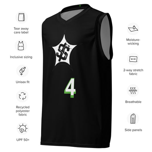 supa black Recycled unisex basketball jersey
