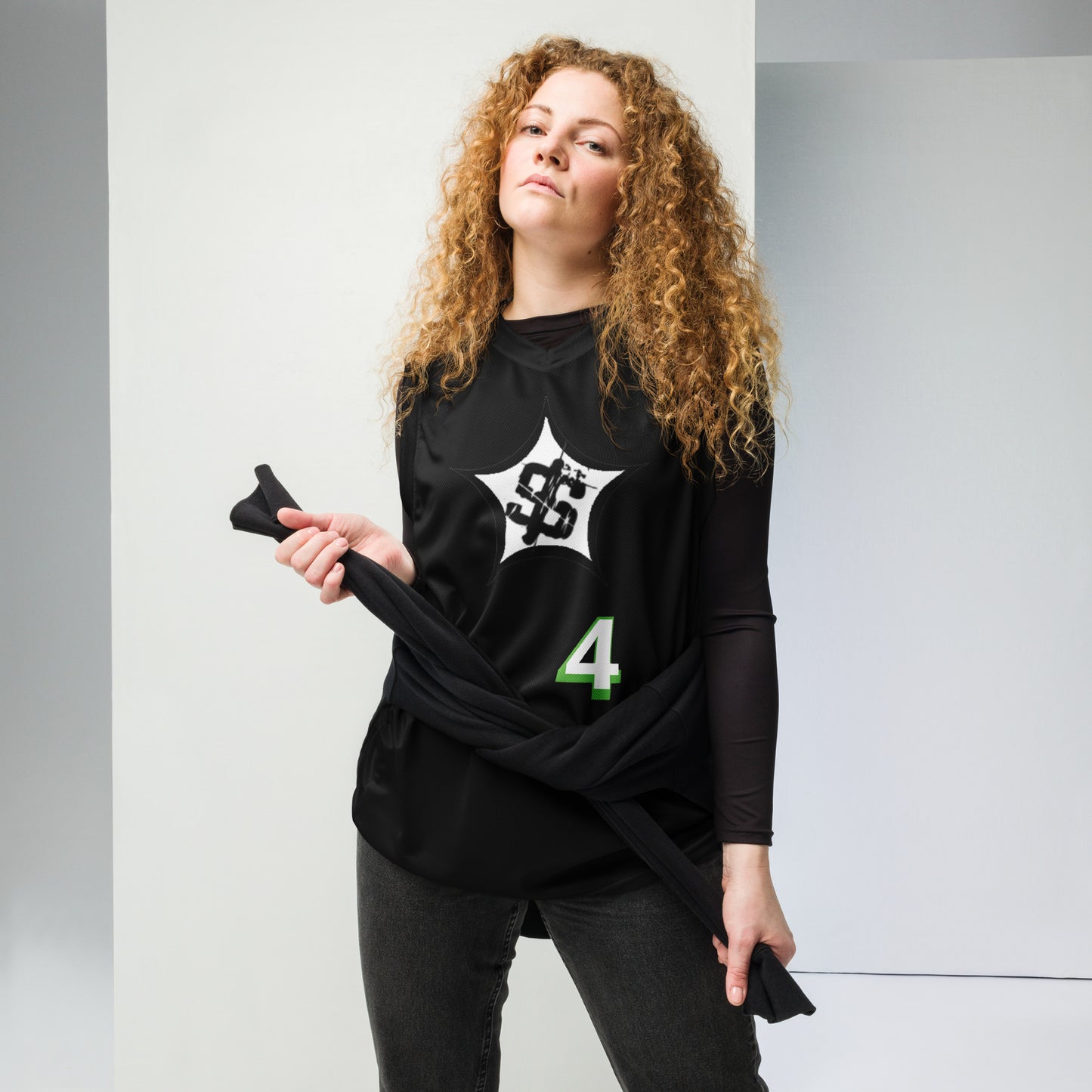 supa black Recycled unisex basketball jersey