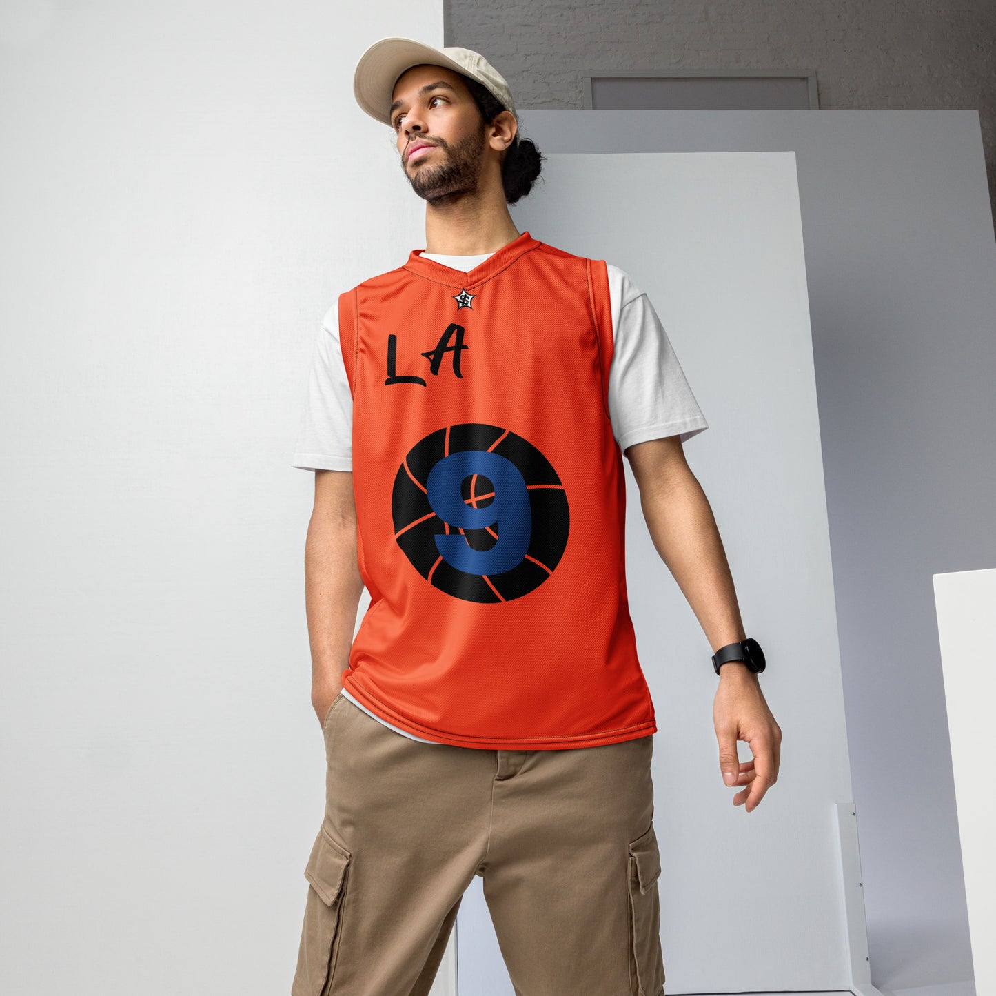 SUPA ORANGE Recycled unisex basketball jersey