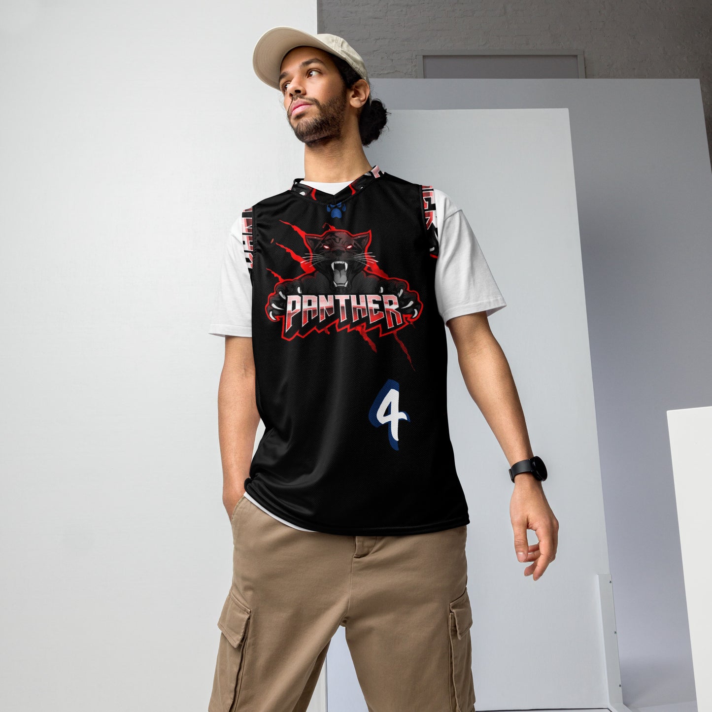 SUPA PANTHER Recycled unisex basketball jersey