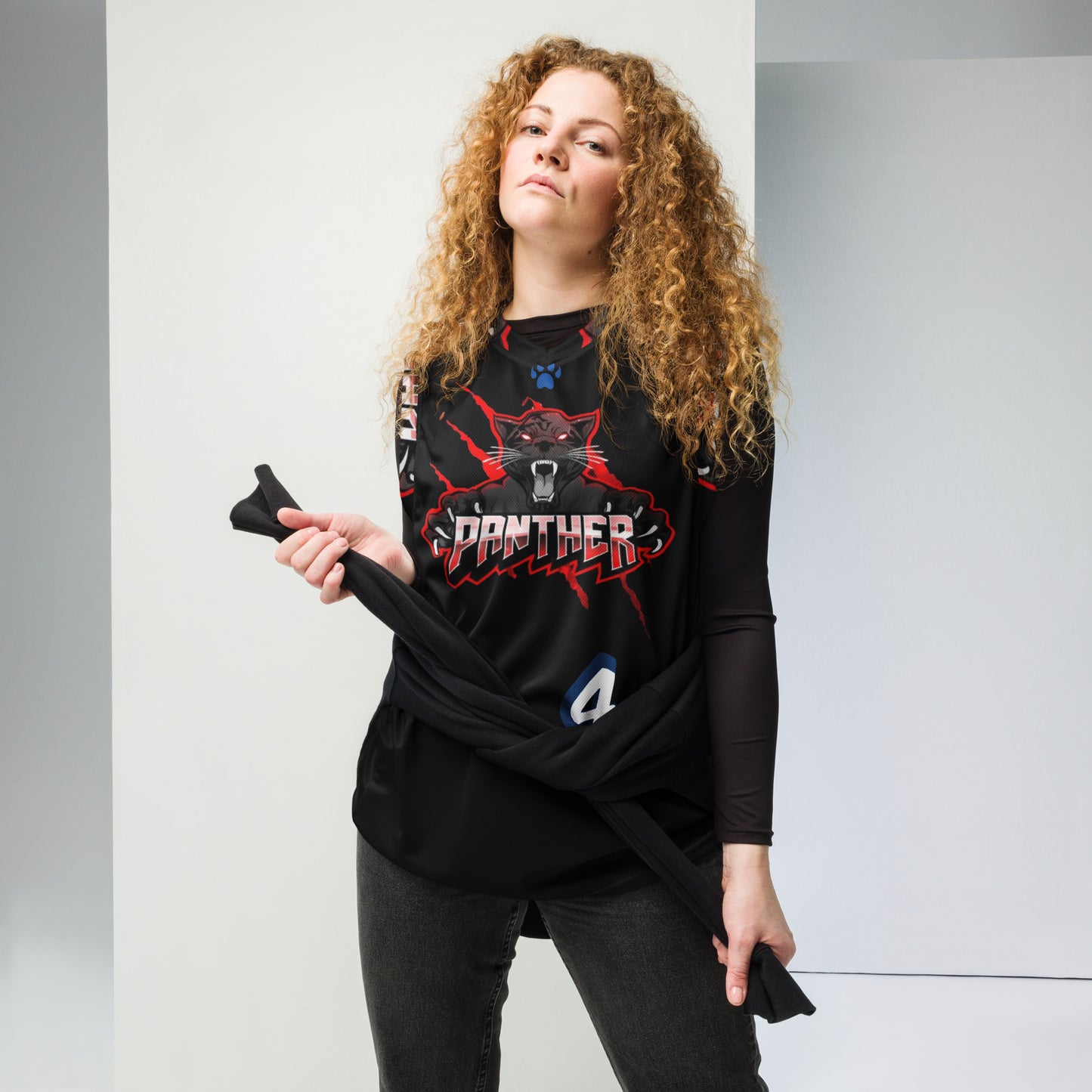 SUPA PANTHER Recycled unisex basketball jersey