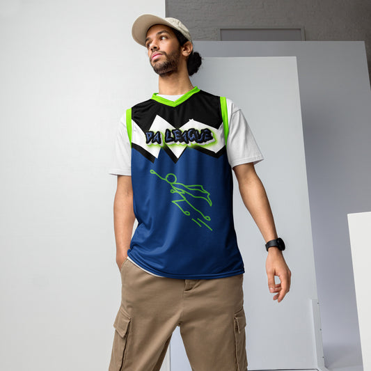 DA  LEAGUE blue superkidviciouz Recycled unisex basketball jersey
