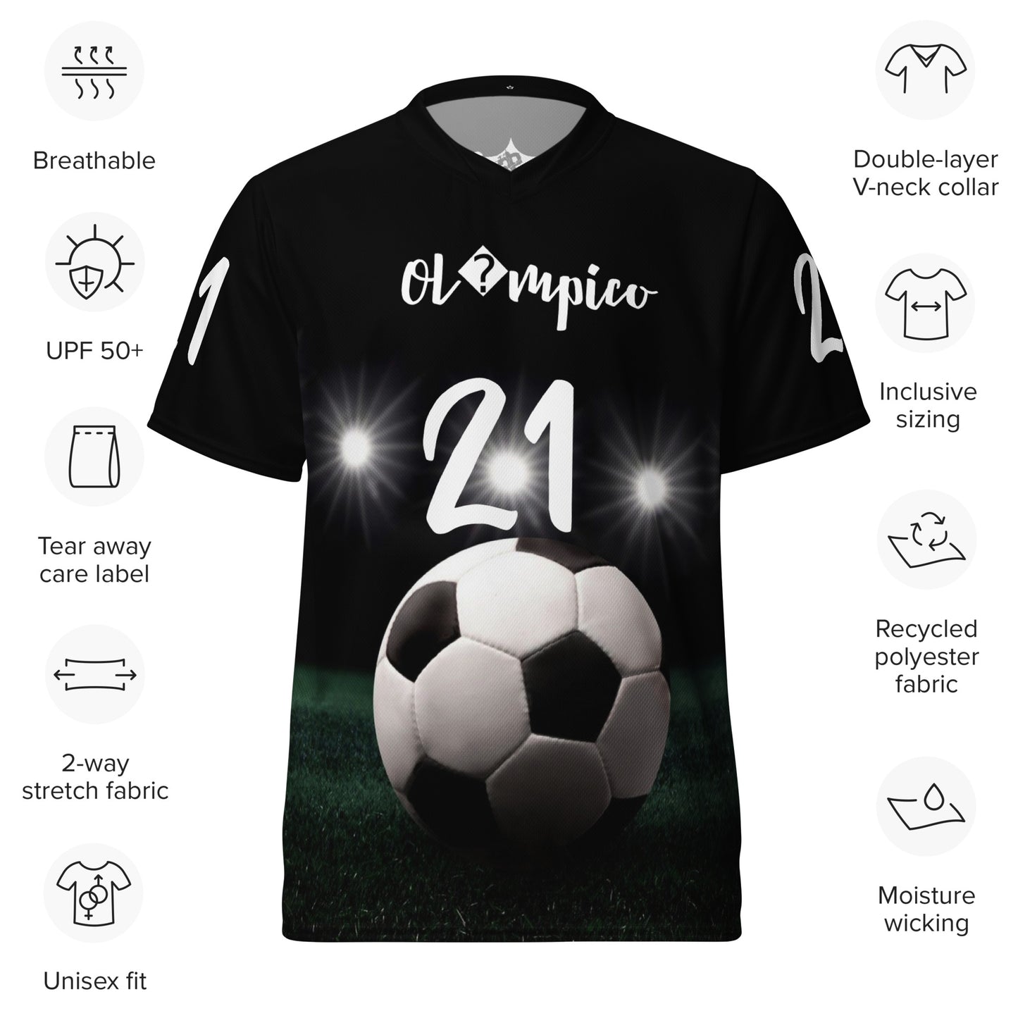 SUPA SOCCA Recycled unisex sports jersey
