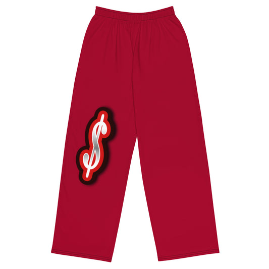 da league red-----ALL-over print unisex wide-leg pants