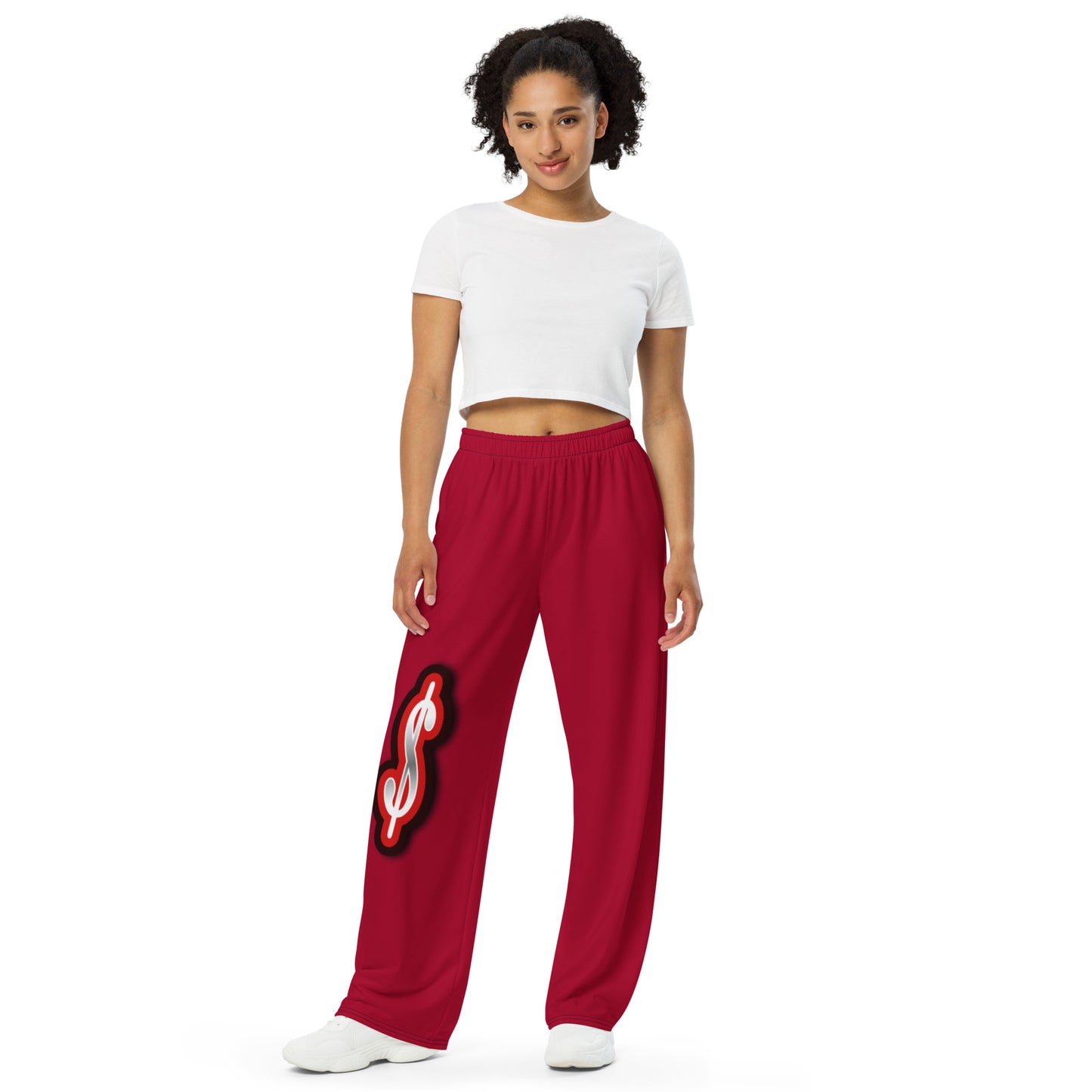 da league red-----ALL-over print unisex wide-leg pants