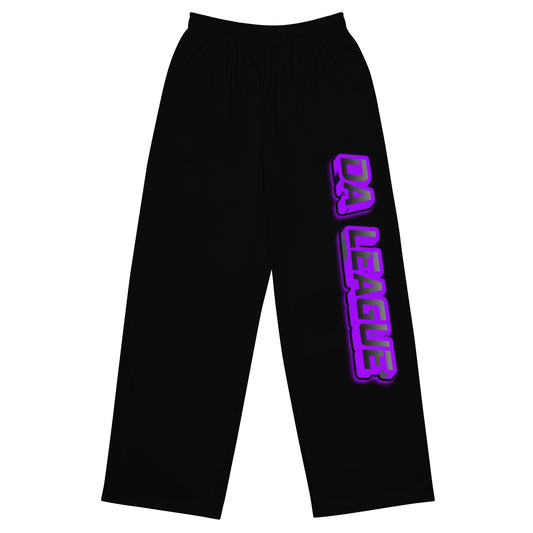 da league PURPLE--==ALL--over print unisex wide-leg pants