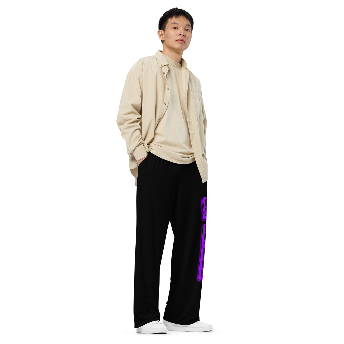 da league PURPLE--==ALL--over print unisex wide-leg pants