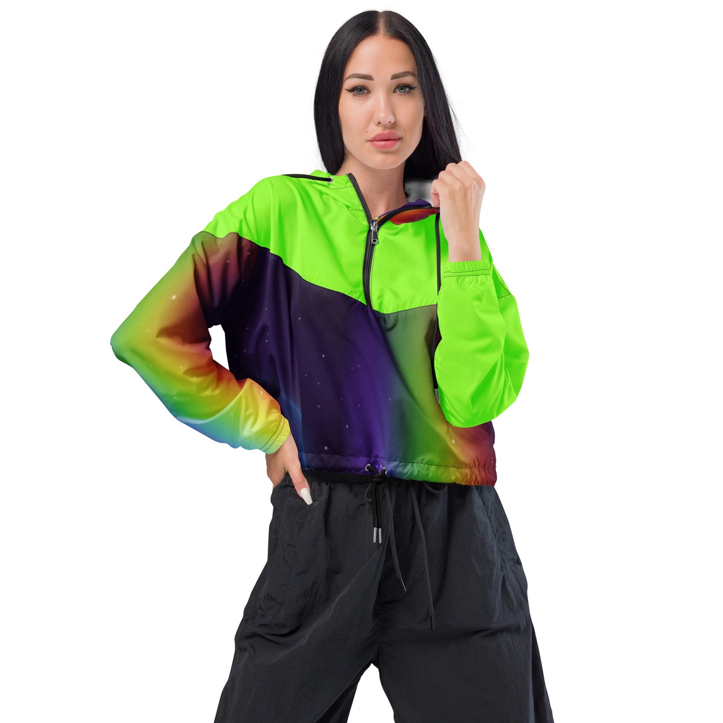 SUPA RAINBOW Women’s cropped windbreaker