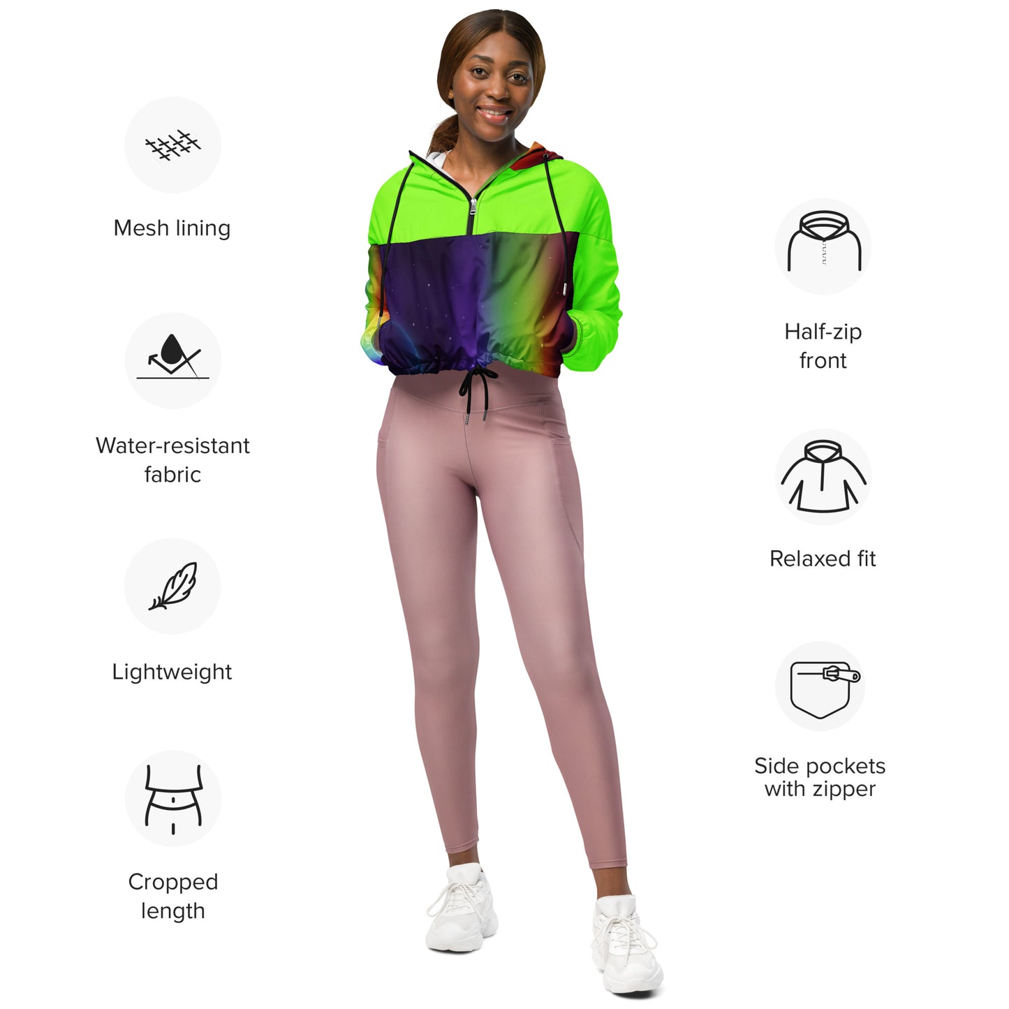 SUPA RAINBOW Women’s cropped windbreaker