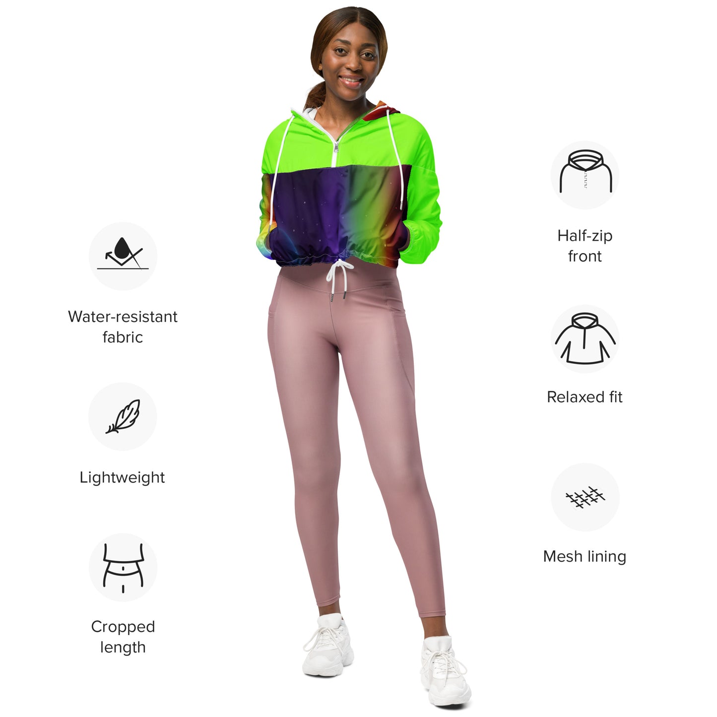 SUPA RAINBOW Women’s cropped windbreaker