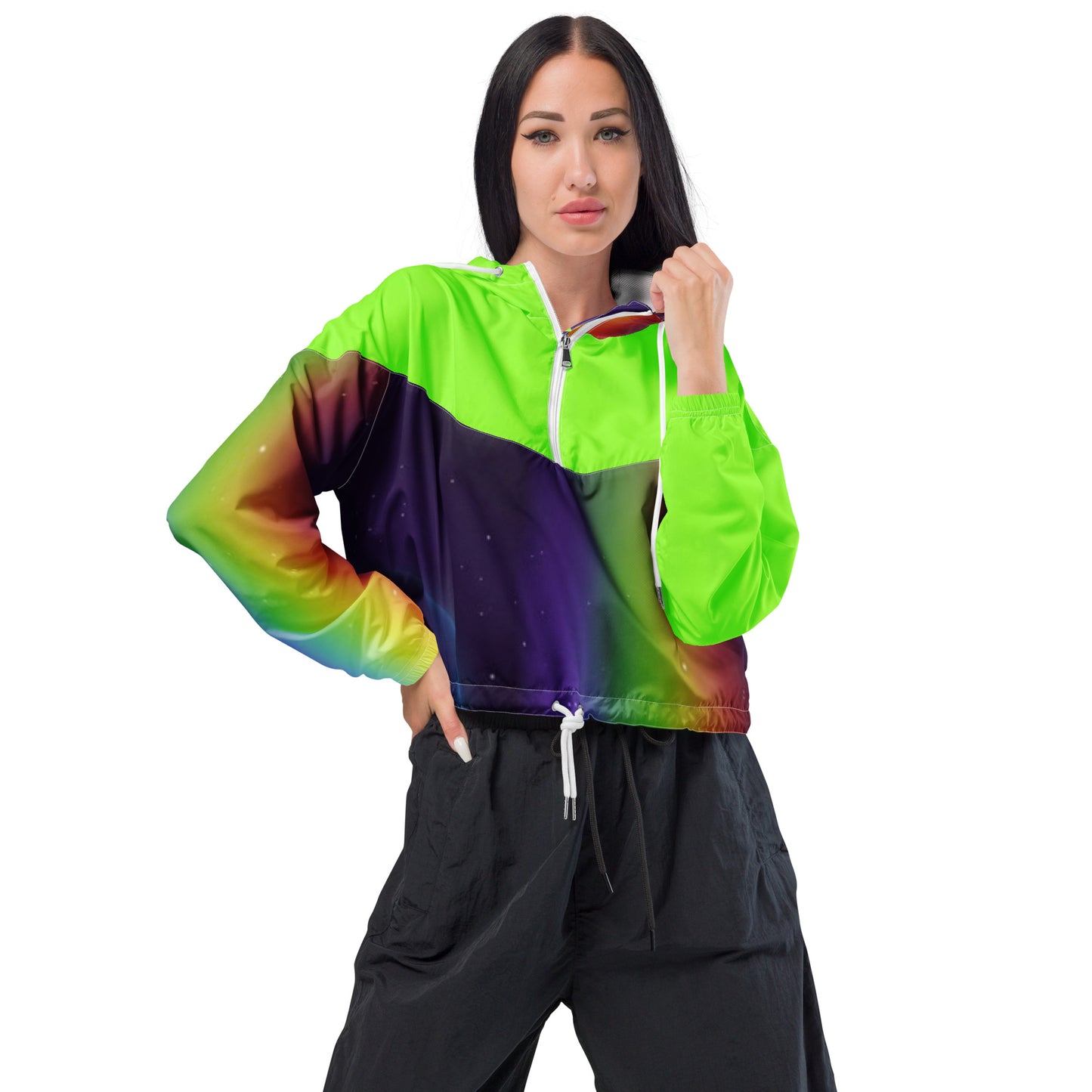 SUPA RAINBOW Women’s cropped windbreaker