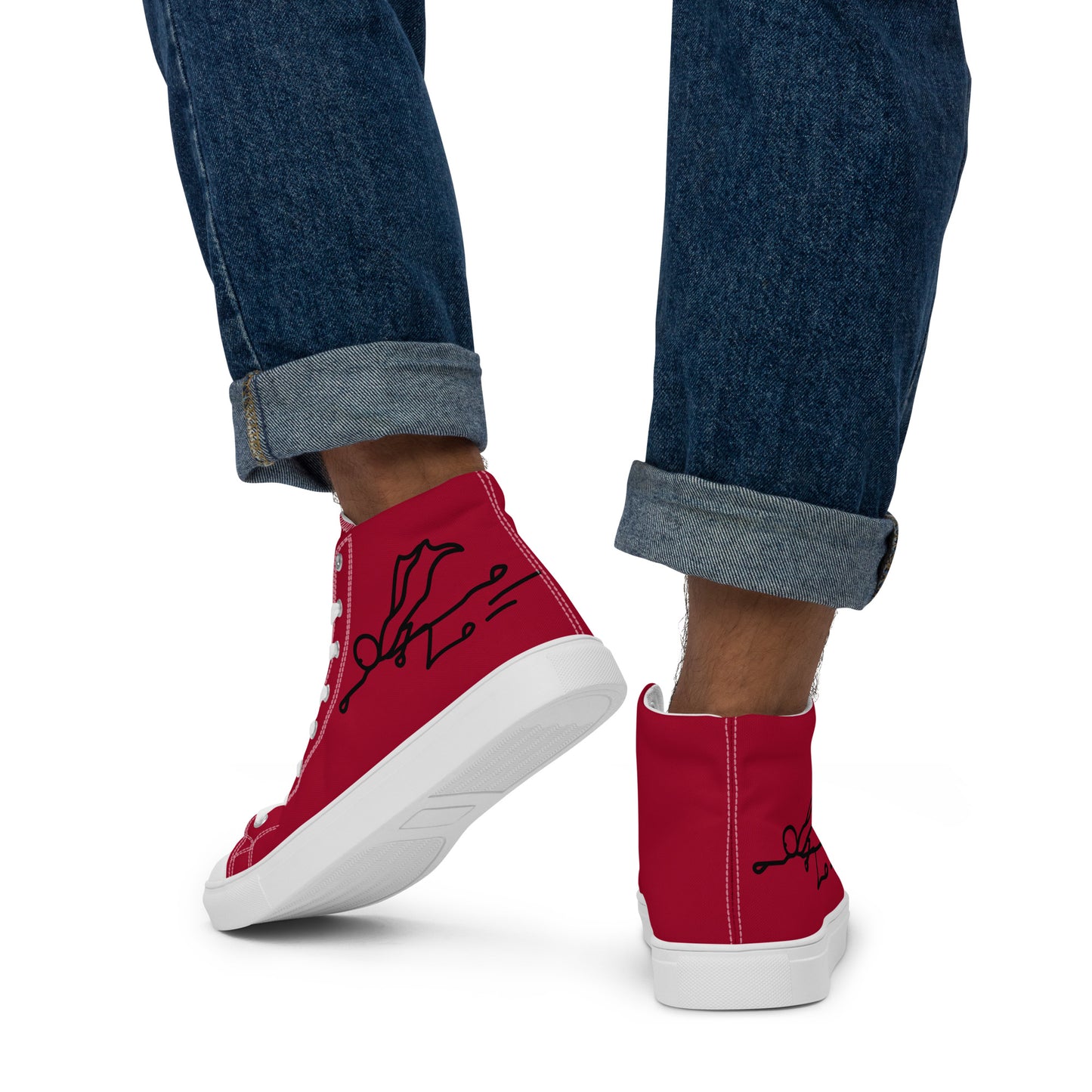 SUPA RED Men’s high top canvas shoes