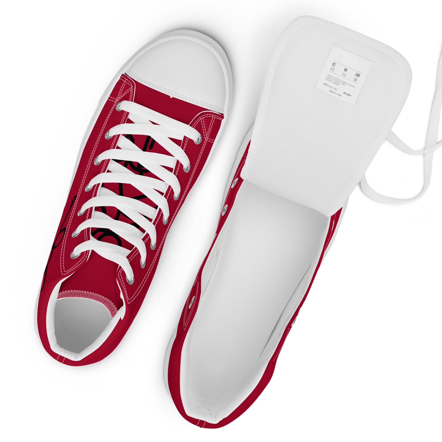 SUPA RED Men’s high top canvas shoes