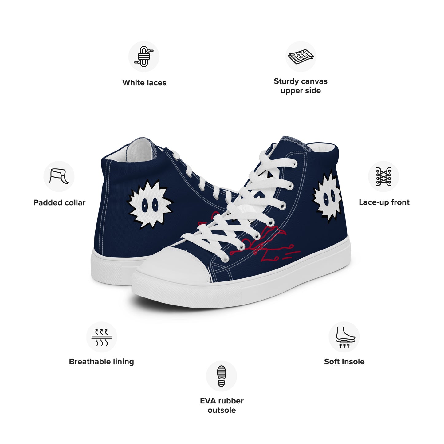 Men’s high top canvas shoes