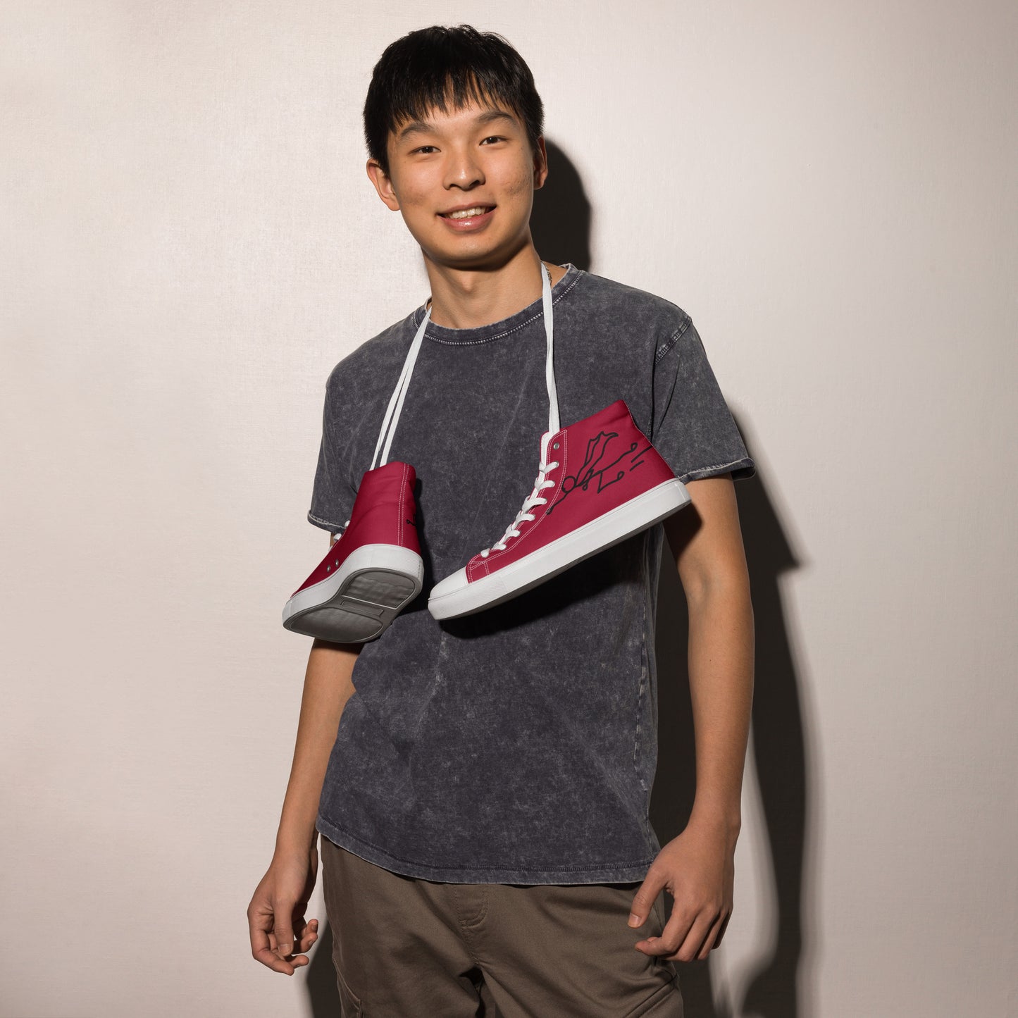SUPA RED Men’s high top canvas shoes
