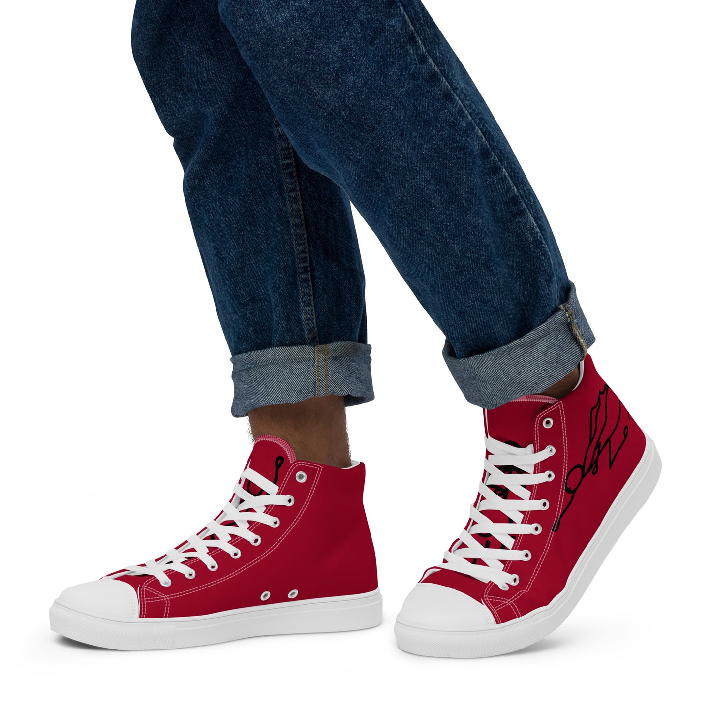 SUPA RED Men’s high top canvas shoes