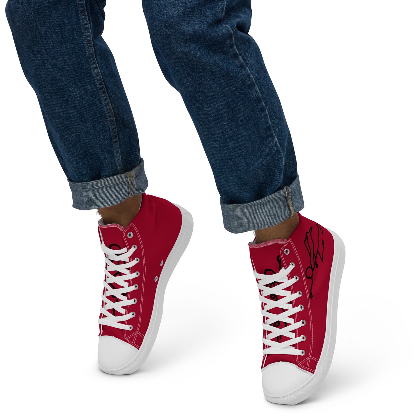 SUPA RED Men’s high top canvas shoes