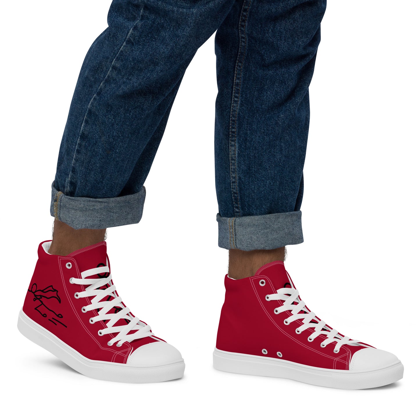 SUPA RED Men’s high top canvas shoes