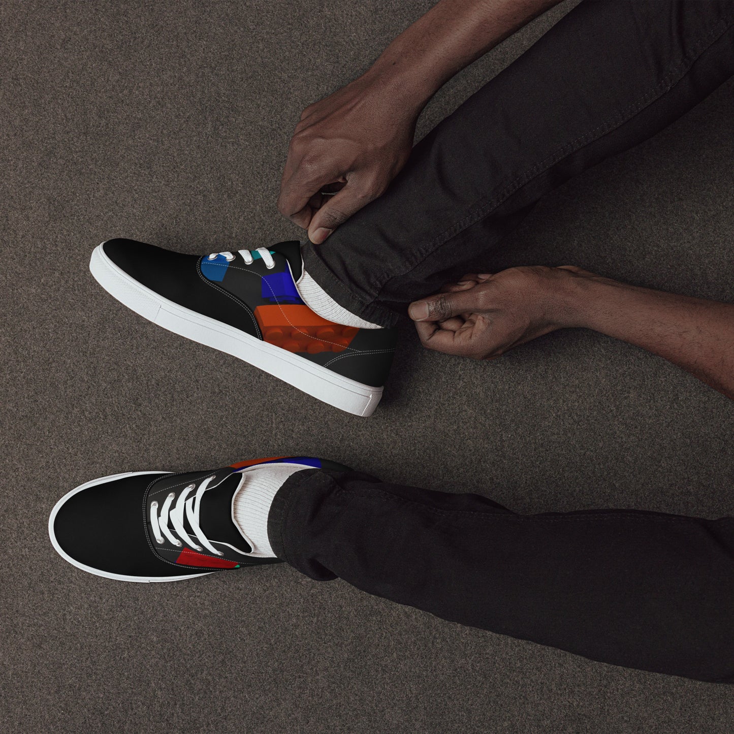 DRESSIELEGO Men’s lace-up canvas shoes