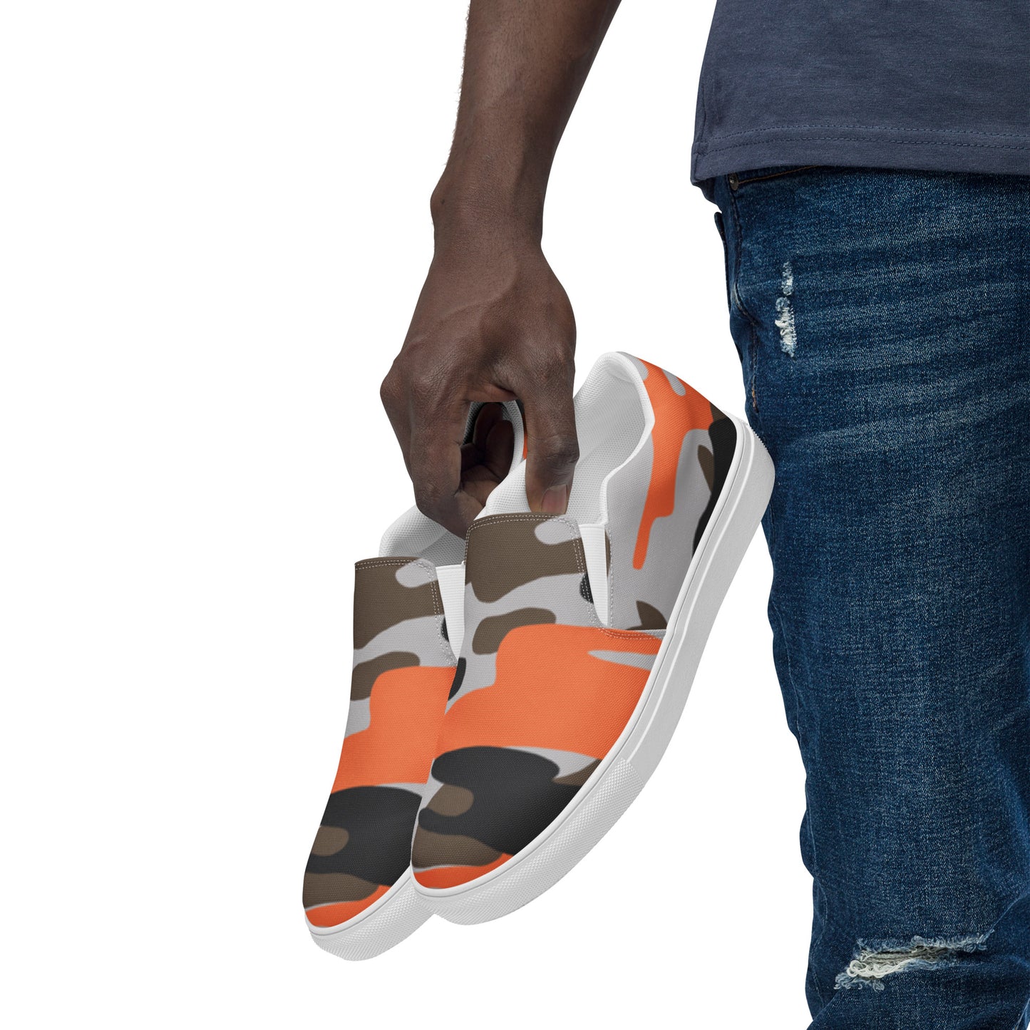 DRESSIE ORANGE Men’s slip-on canvas shoes