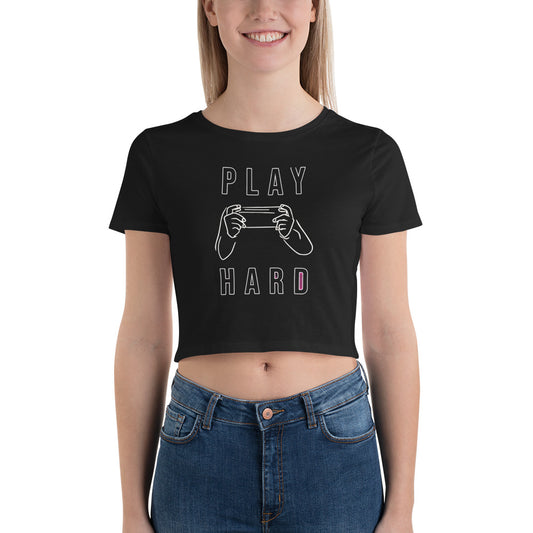 SuPerKiDViCiouZ play hard  Women’s Crop Tee