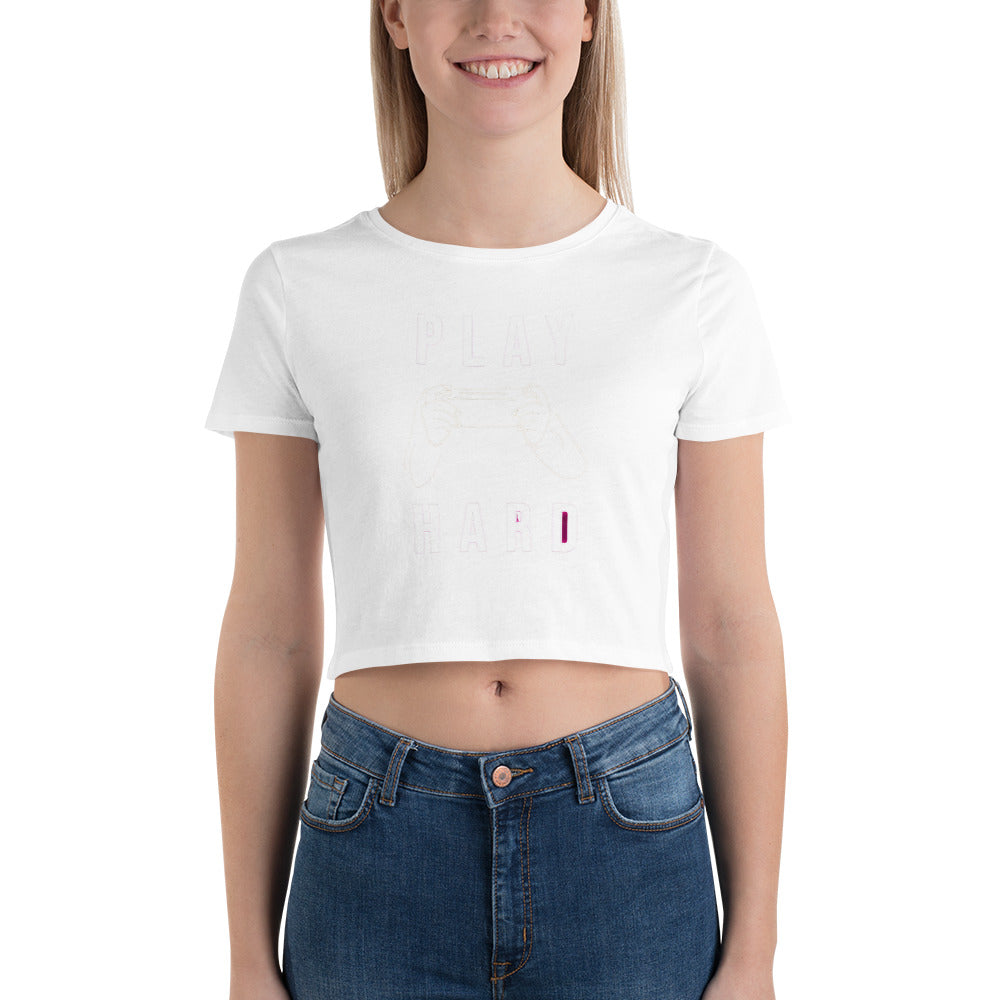 SuPerKiDViCiouZ play hard  Women’s Crop Tee
