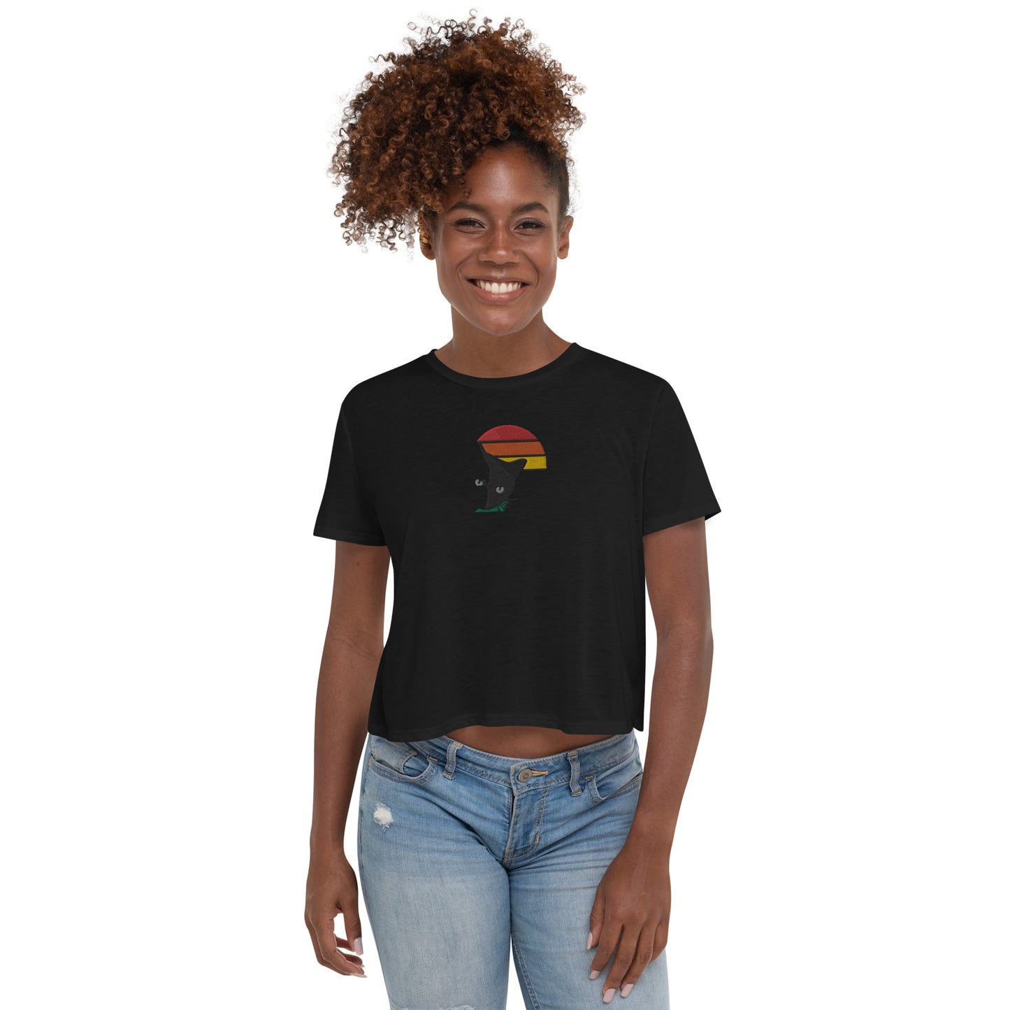 SuPeR cat Crop Tee