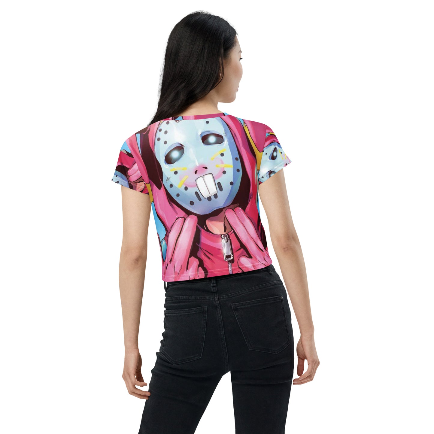 SUPA PINK FN  All-Over Print Crop Tee