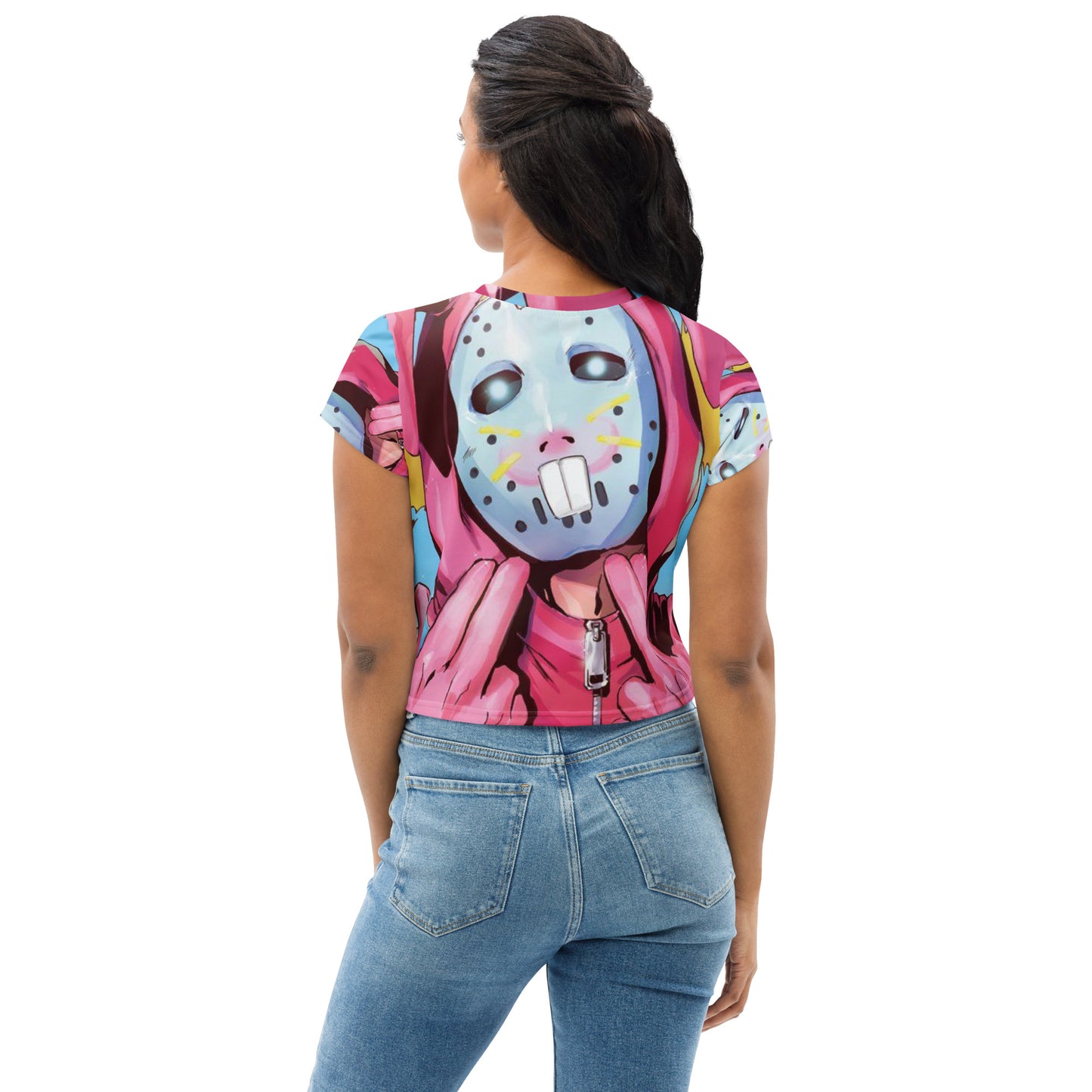 SUPA PINK FN  All-Over Print Crop Tee