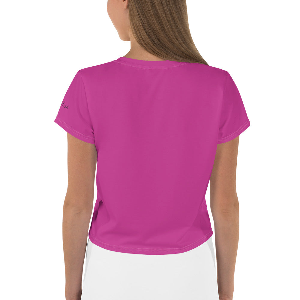 SUPA PINK All-Over Print Crop Tee