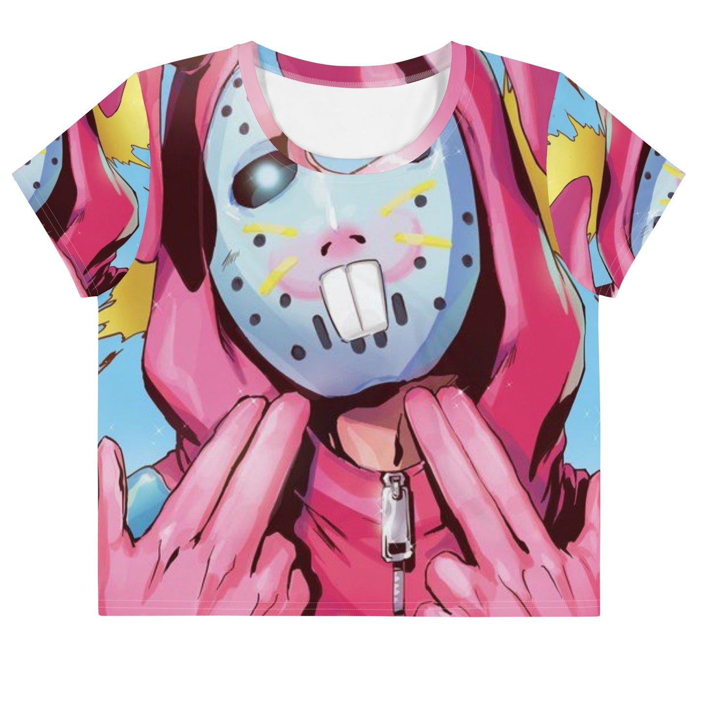 SUPA PINK FN  All-Over Print Crop Tee