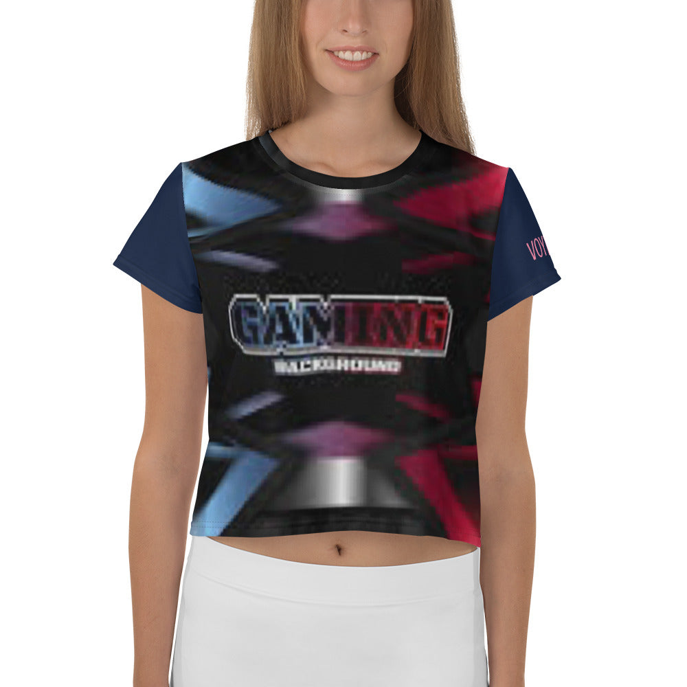 VOYEA GAMER GIRL All-Over Print Crop Tee