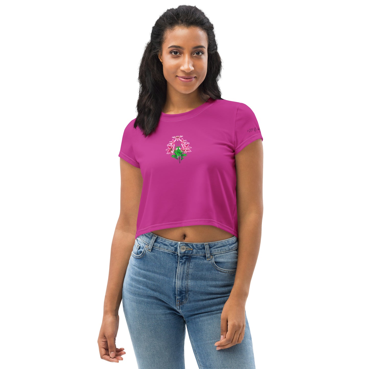 SUPA PINK All-Over Print Crop Tee