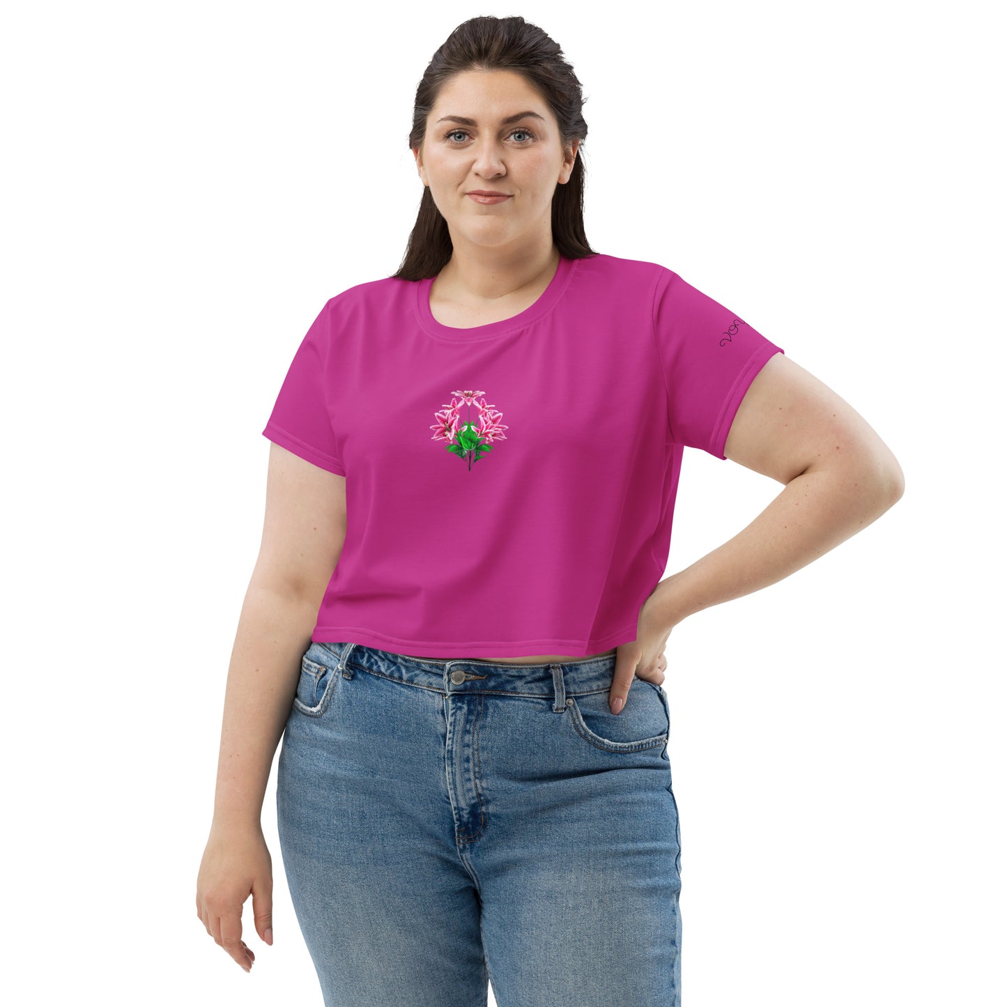 SUPA PINK All-Over Print Crop Tee