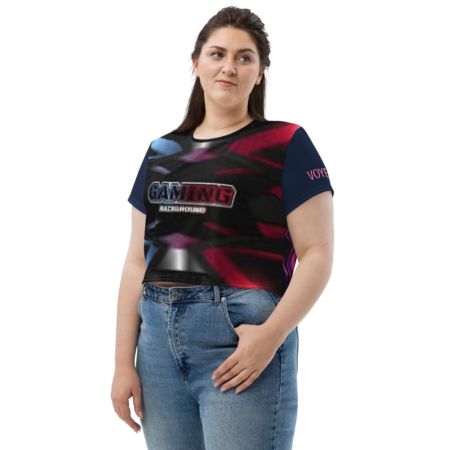 VOYEA GAMER GIRL All-Over Print Crop Tee