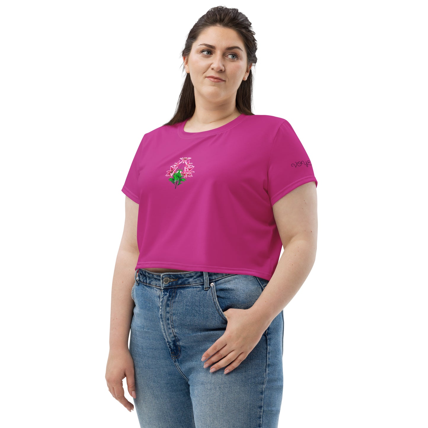 SUPA PINK All-Over Print Crop Tee